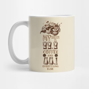 My Brain Is 99.9 Coffee And 00.1 Everything else Mug